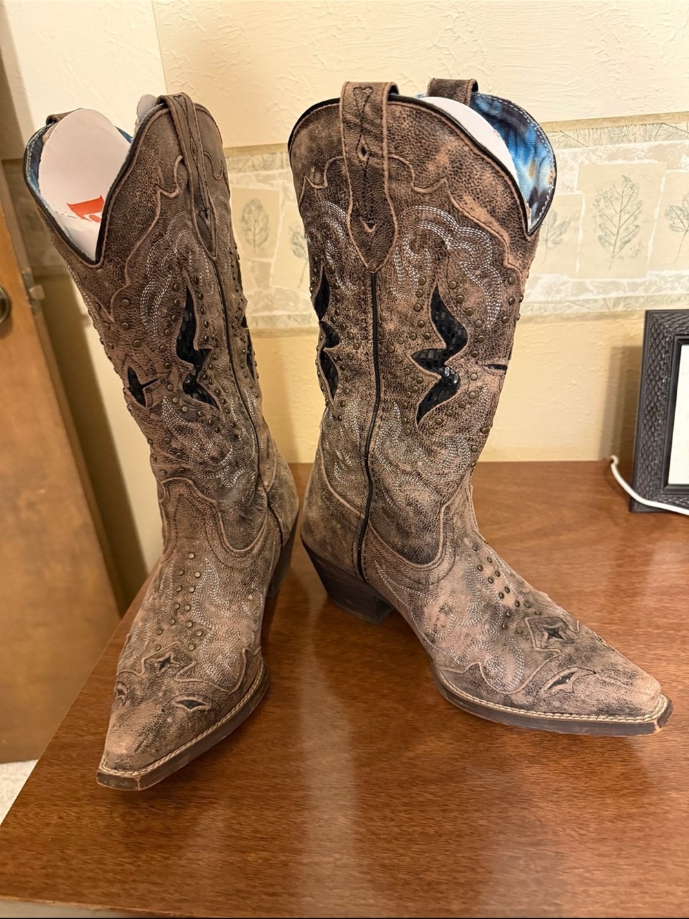 Laredo Western Cowboy Boots Vintage Rodeo Leather Shoes